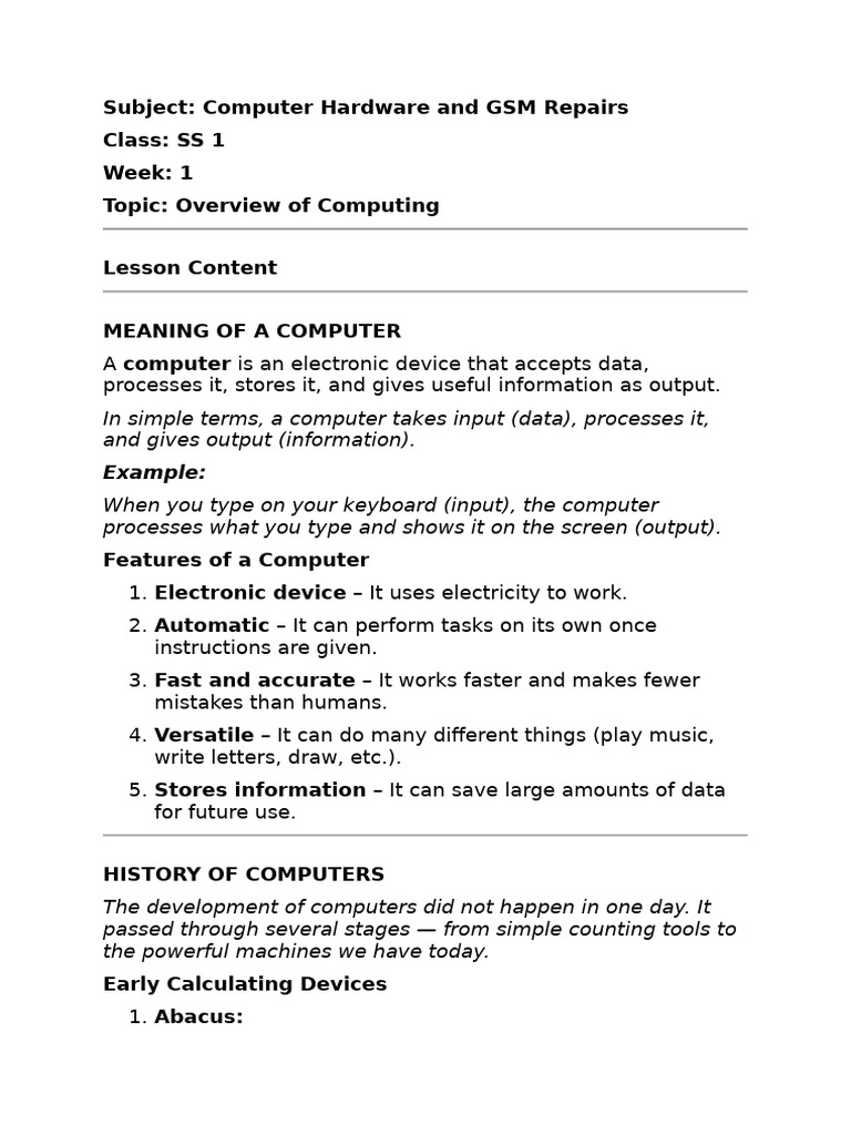 Overview of Computer Hardware & Software | PDF | Computer Data Storage ...