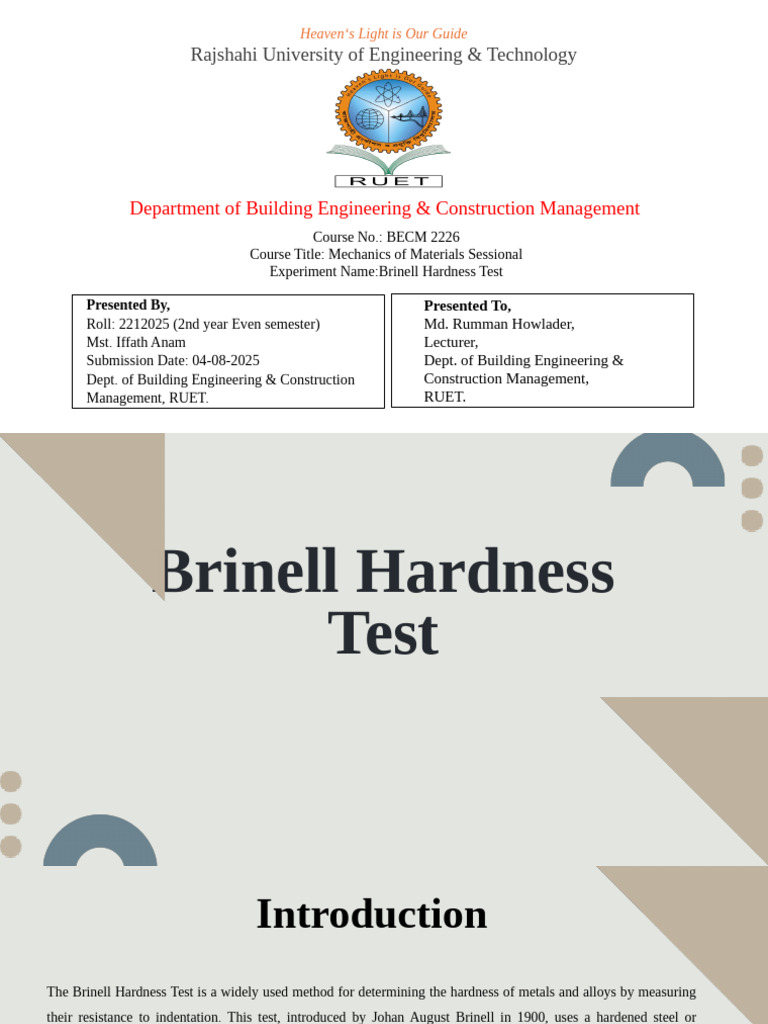 Brinell Hardness Test Overview and Procedure | PDF | Deformation ...