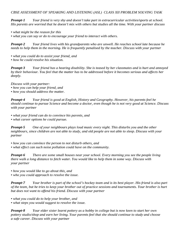 GR 12 ASL Prompts | PDF | Knowledge | Learning