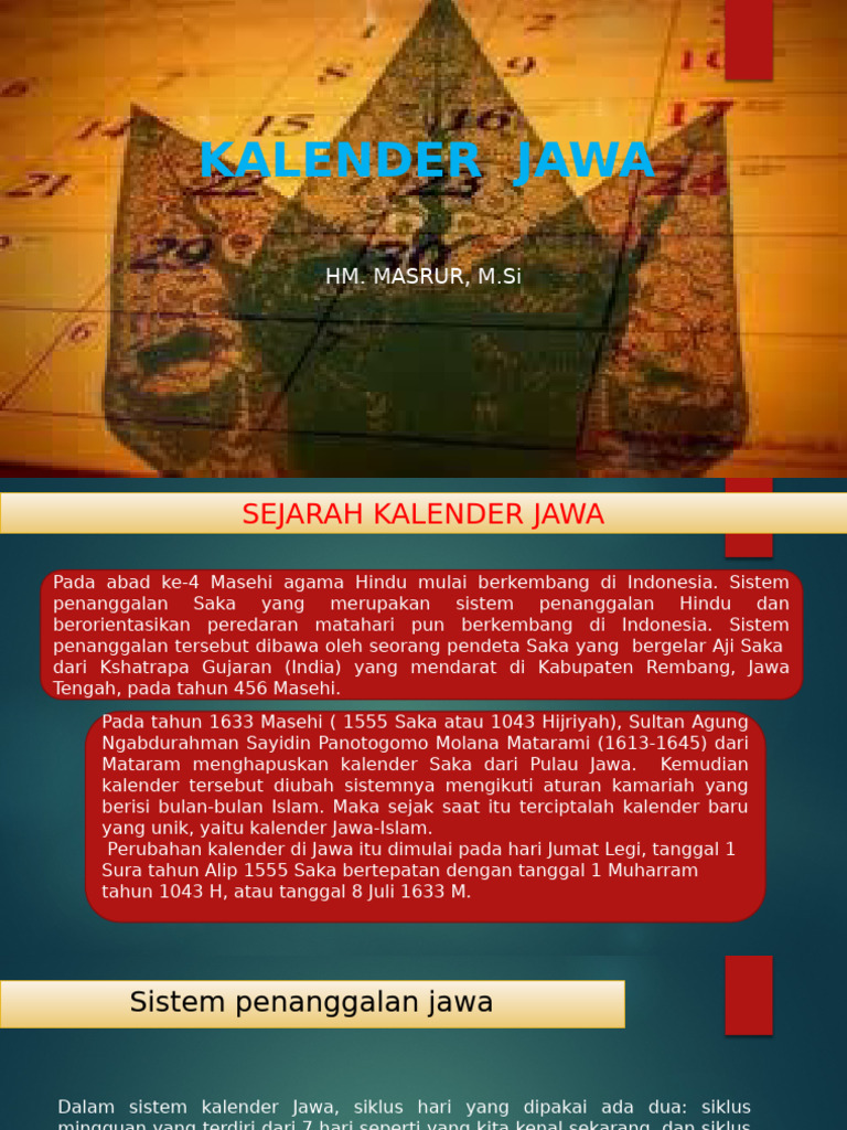 Sejarah dan Metode Kalender Jawa | PDF
