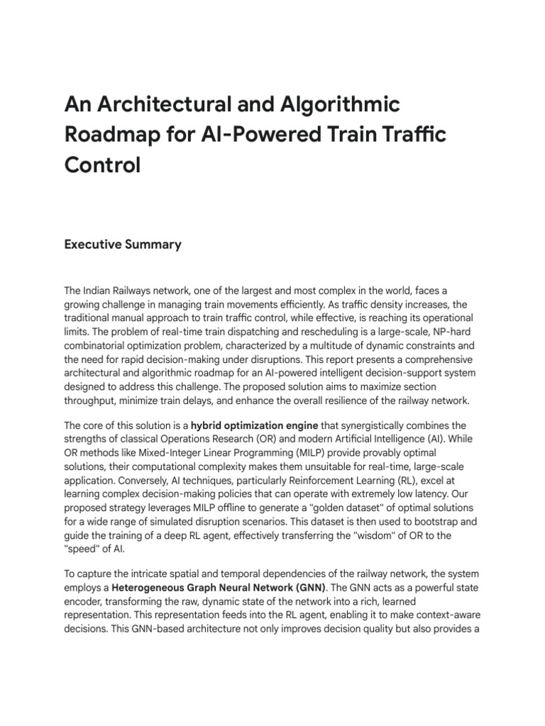 AI-Driven Train Traffic Control Roadmap | PDF | Linear Programming ...
