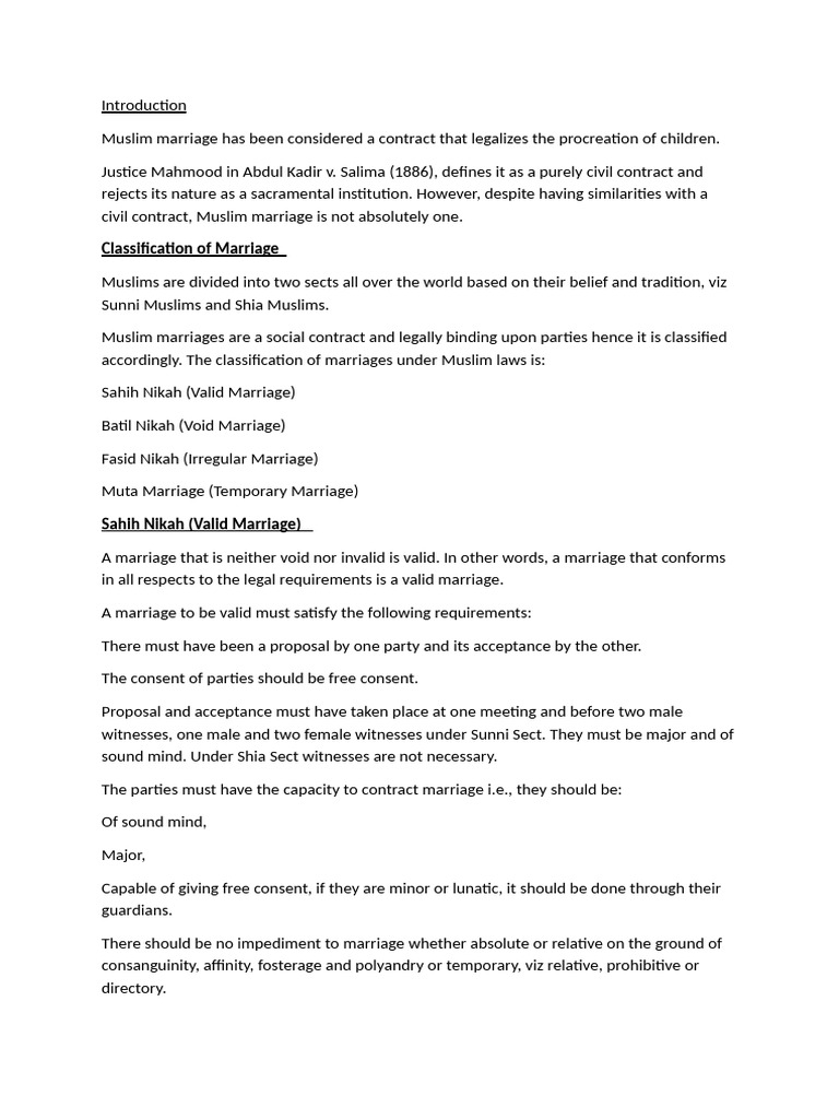 Understanding Muslim Marriage Types and Laws | PDF | Marriage | Husband