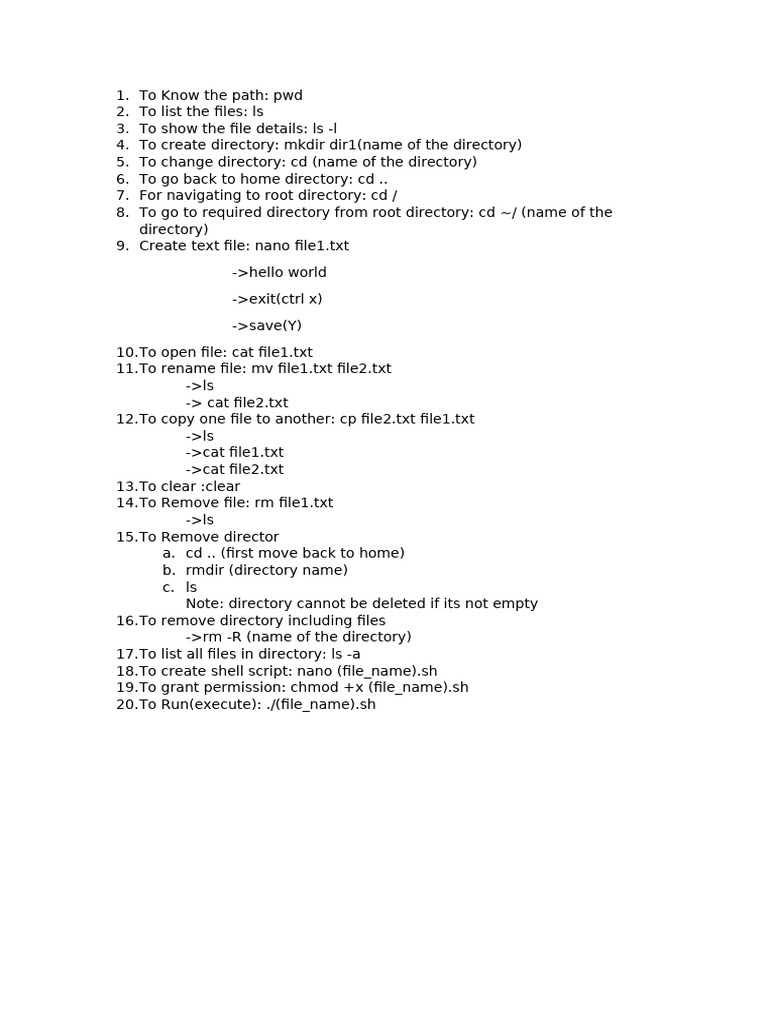 Basic Shell Commands | PDF