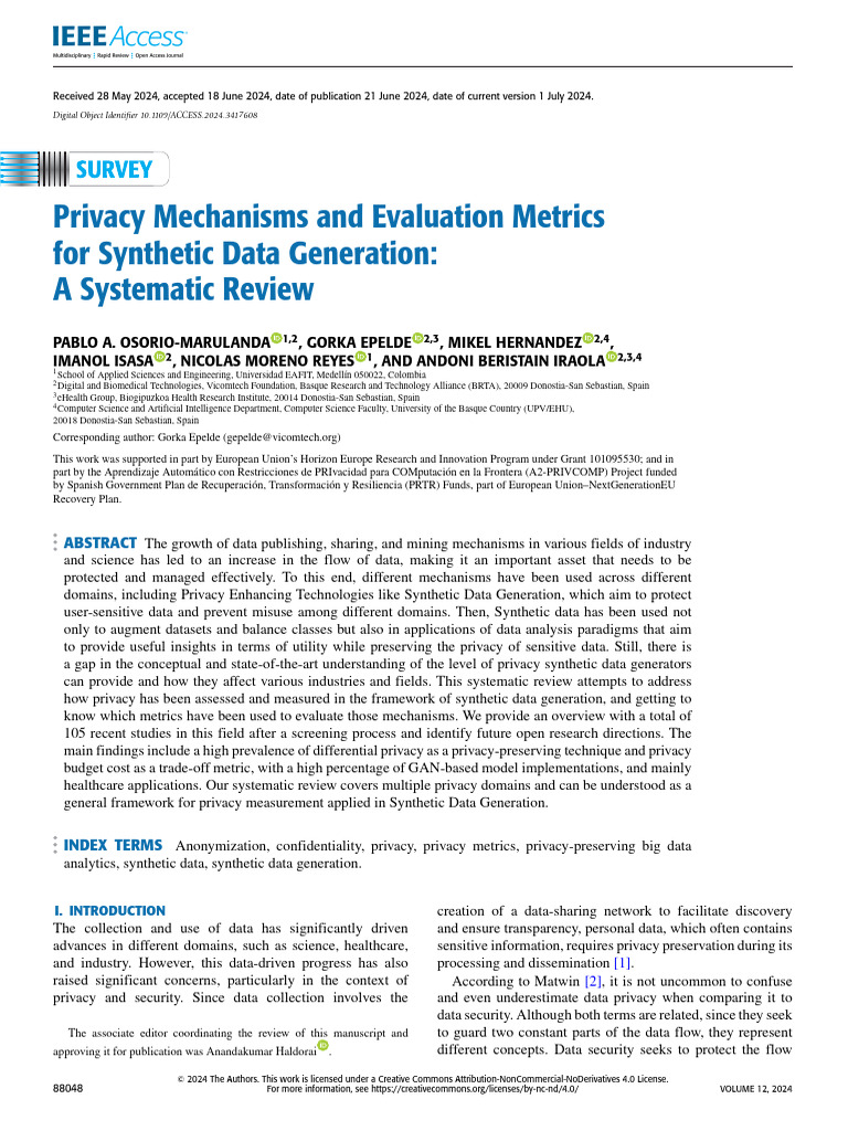 Privacy Mechanisms and Evaluation Metrics For Synthetic Data Generation ...