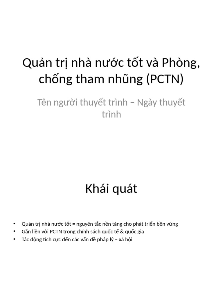 Quan Tri Nha Nuoc Tot PCTN | PDF