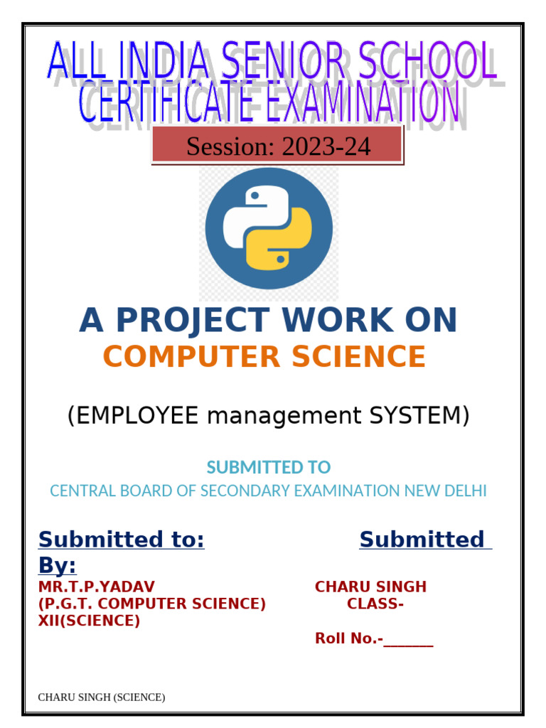 Employee Management System Project | PDF | Computer Program | Programming
