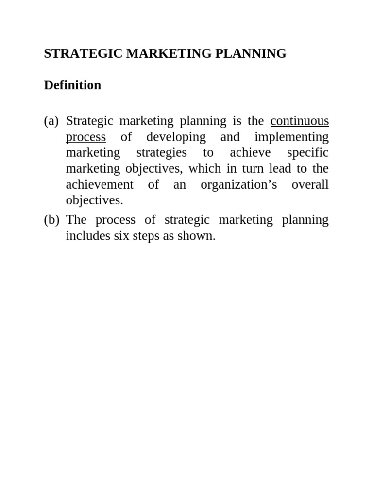 Strategic Marketing Planning Process | PDF | Marketing | Marketing Strategy