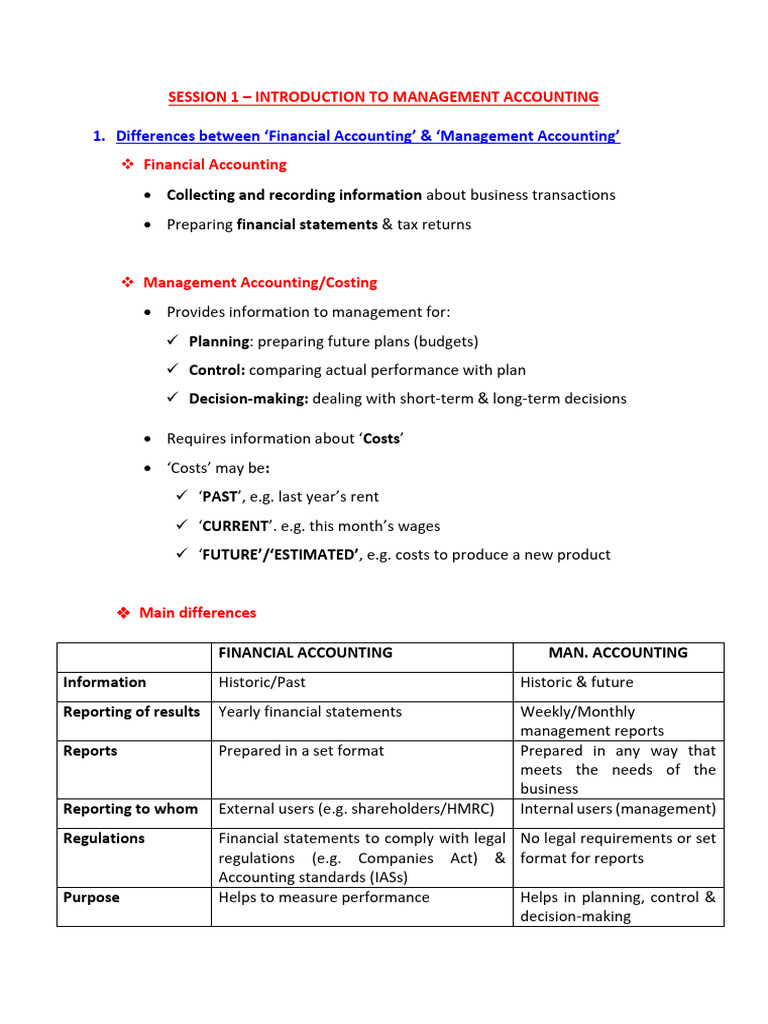 Management Accounting Basics Explained | PDF | Financial Accounting ...