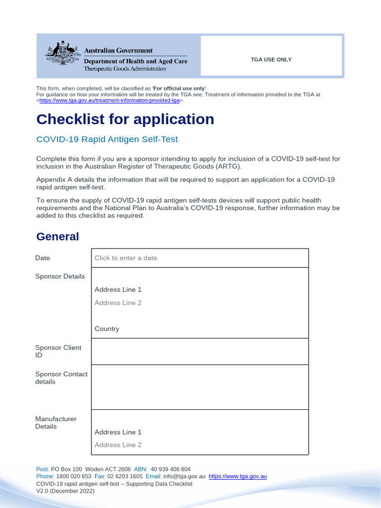 Checklist For Application Covid 19 Rapid Antigen Self Test 2 | PDF ...