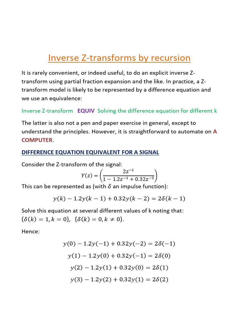 Discrete Inversebyrecursion | PDF | Recurrence Relation | Theoretical ...