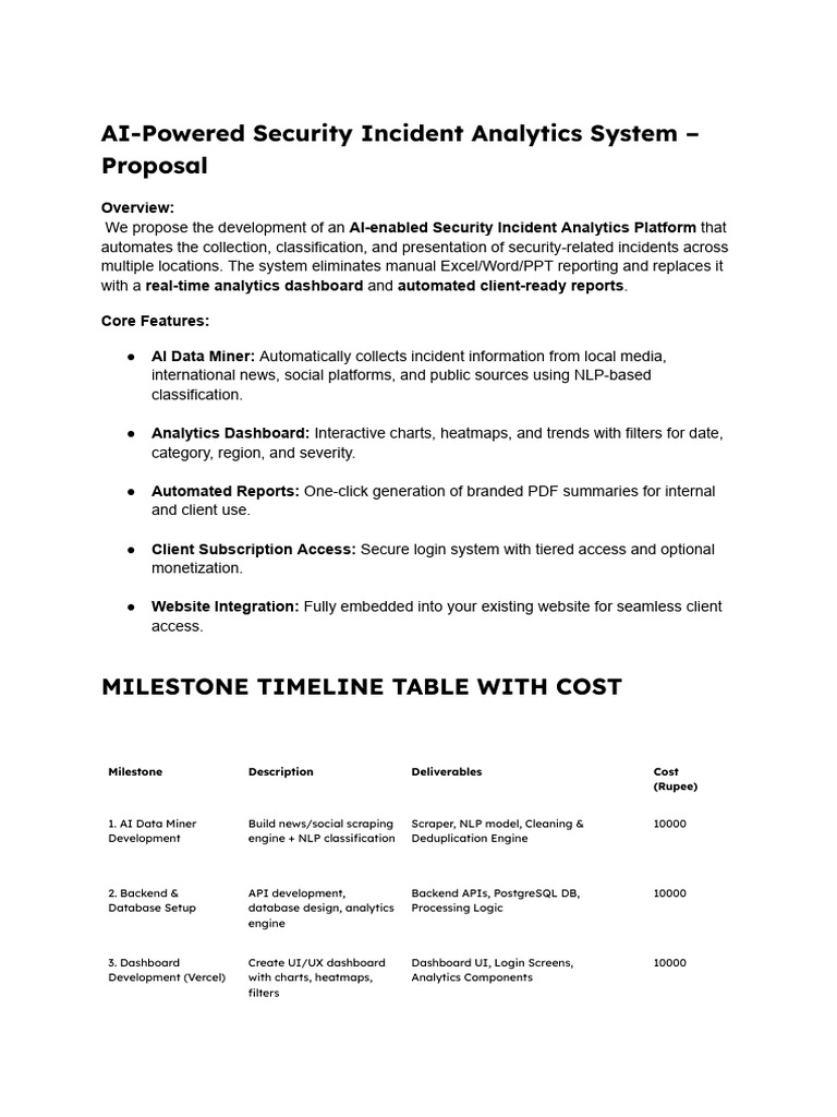 AI-Powered Security Incident Analytics System - Proposal | PDF