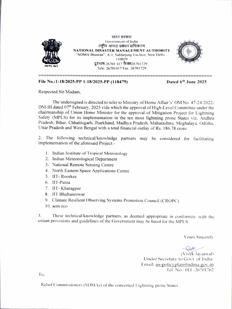 NDMA Letter Dated 06.06.2025 | PDF