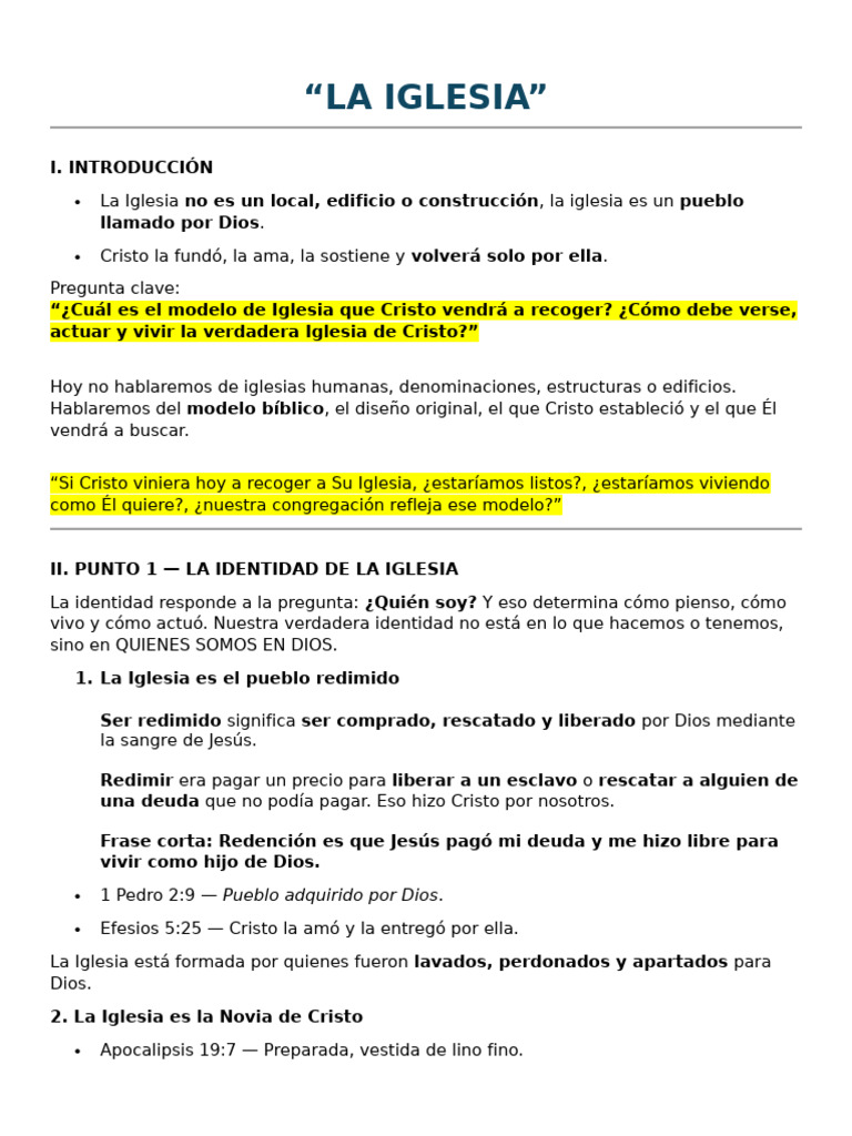 Modelo Bíblico de la Iglesia de Cristo | PDF | Iglesia cristiana ...
