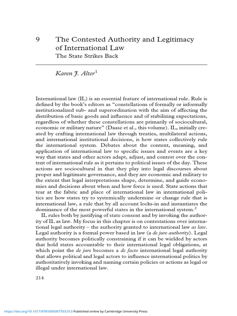 The Contested Authority and Legitimacy of International Law | PDF ...