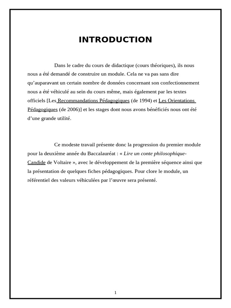 Module Didactique : Candide de Voltaire | PDF
