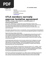 UTLA Members Narrowly Approve Tentative Agreement