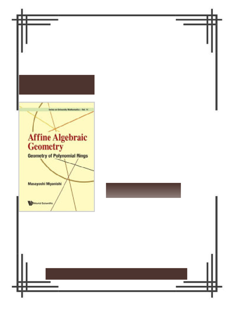 Affine Algebraic Geometry: Geometry of Polynomial Rings 1st Edition ...
