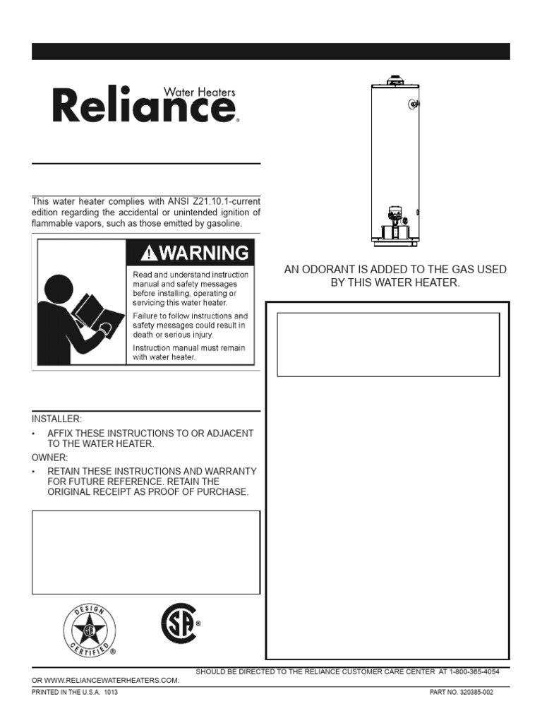 FVIR Gas Water Heater Safety Guide | PDF | Water Heating | Water