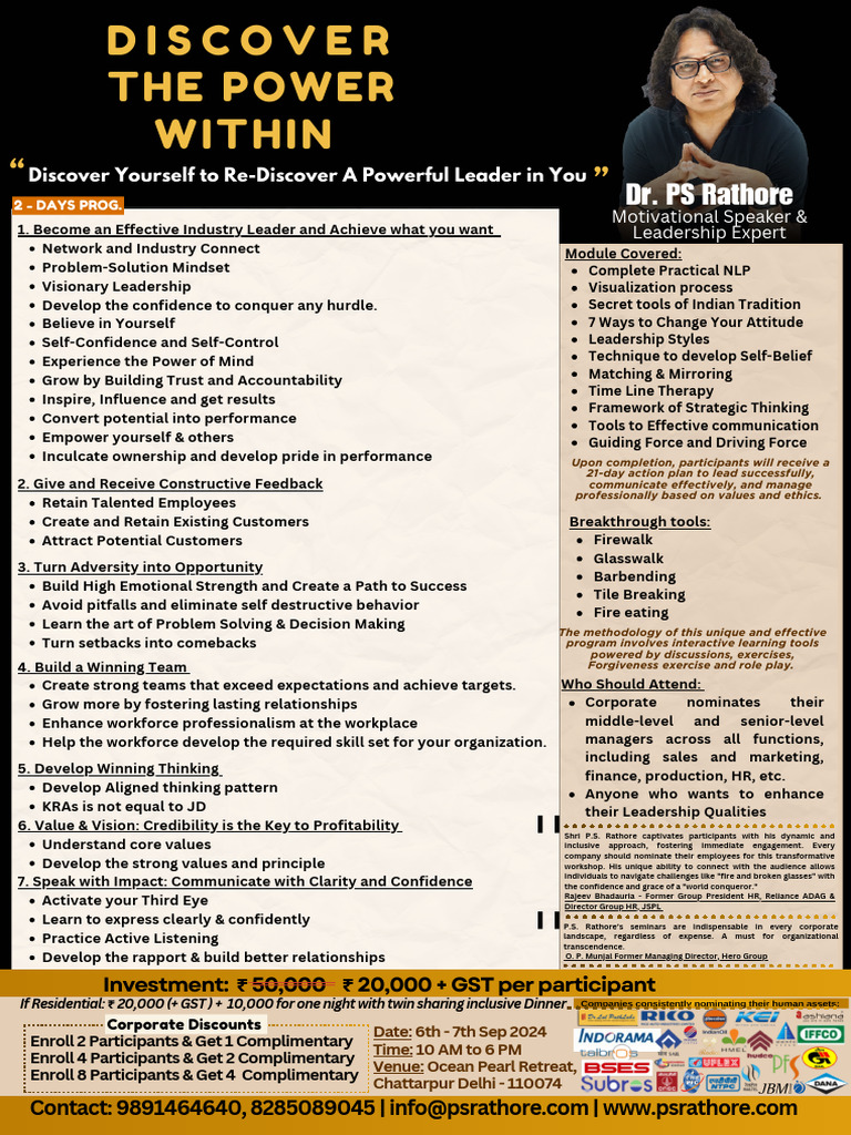 Leadership Development Workshop Program | PDF | Leadership | Popular ...