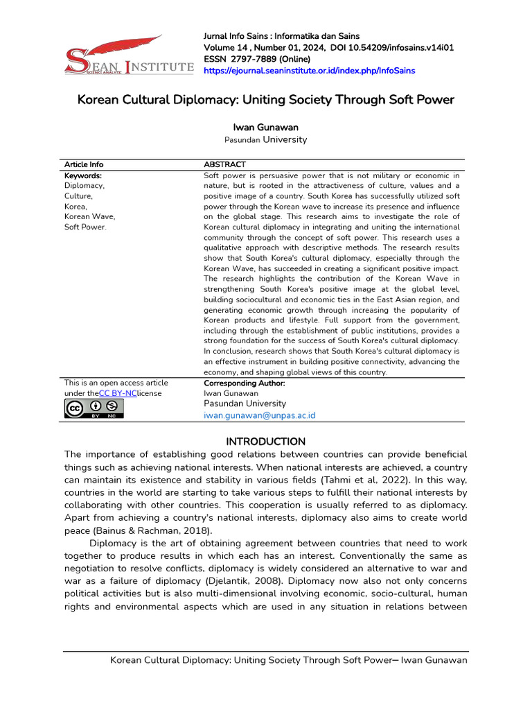 Korean Cultural Diplomacy and Soft Power | PDF | Soft Power | South Korea