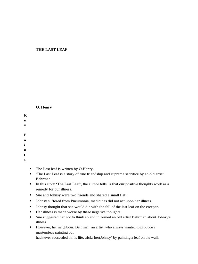 The Last Leaf | PDF