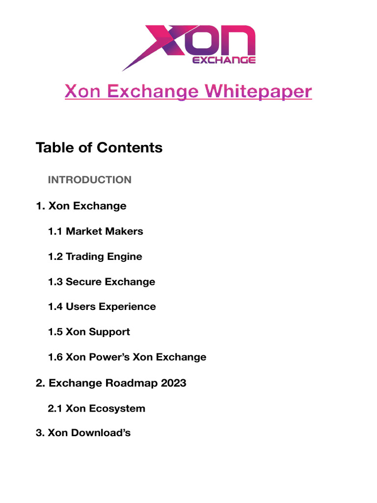 Xon Exchange: Secure Crypto Trading Platform | PDF | Cryptocurrency ...