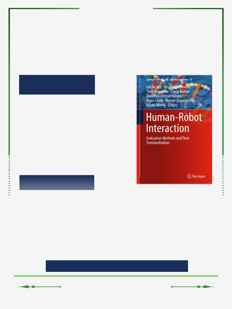 Human Robot Interaction Evaluation Methods and Their Standardization Céline  Jost Ebook Mobile-Friendly Edition | PDF | Empathy | Evaluation