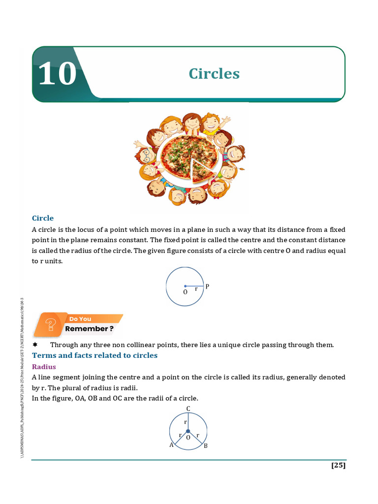 Understanding Circles: Key Concepts | PDF | Circle | Perpendicular