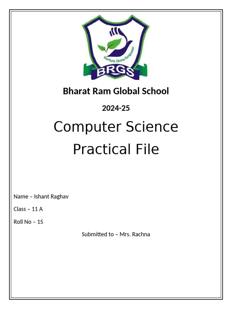 Class 11 Computer Science Project File | PDF | Letter Case | Computer ...