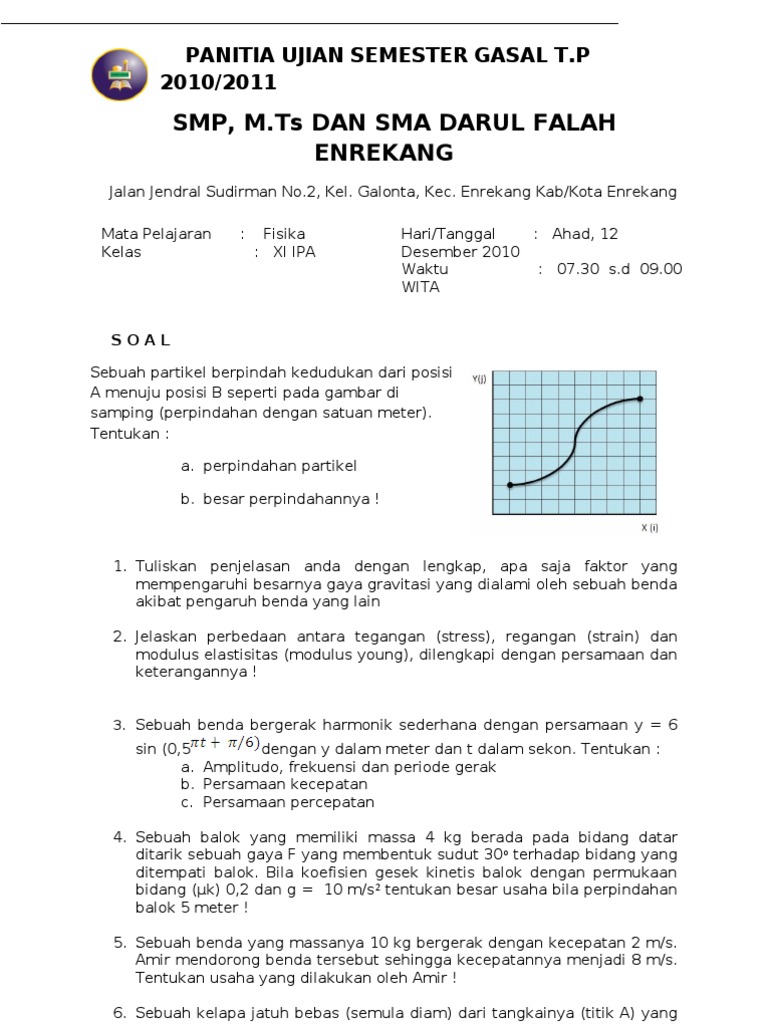 Soal Ulangan Semester 1 Fisika Kelas Xi Ipa Sma PDF