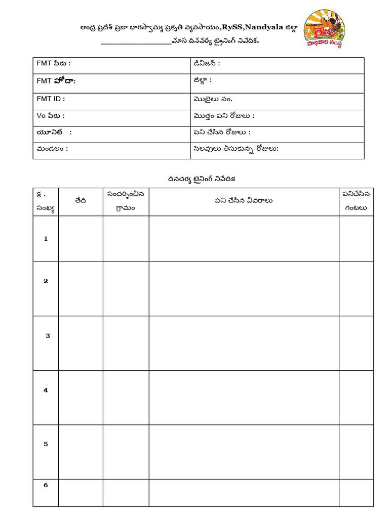 Revised Cadre Work Done Format | PDF