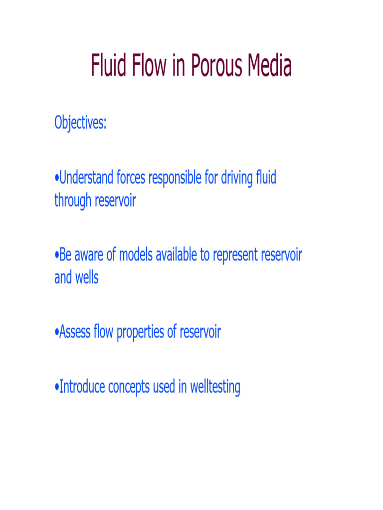 Res Eng PP Ch10 - Fluid in Porous Media | PDF | Fluid Dynamics ...