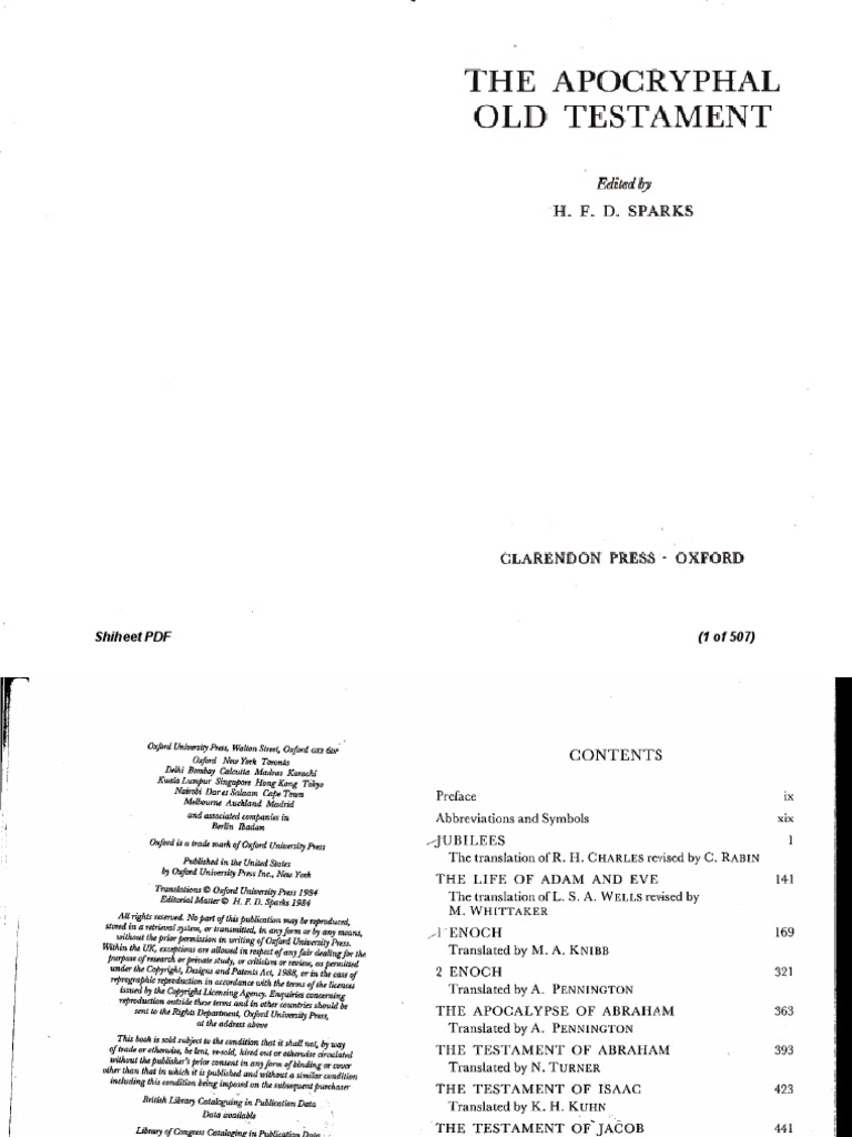 The Apocryphal Old Testament ( Book of Enoch) by Hedley Frederick Davis