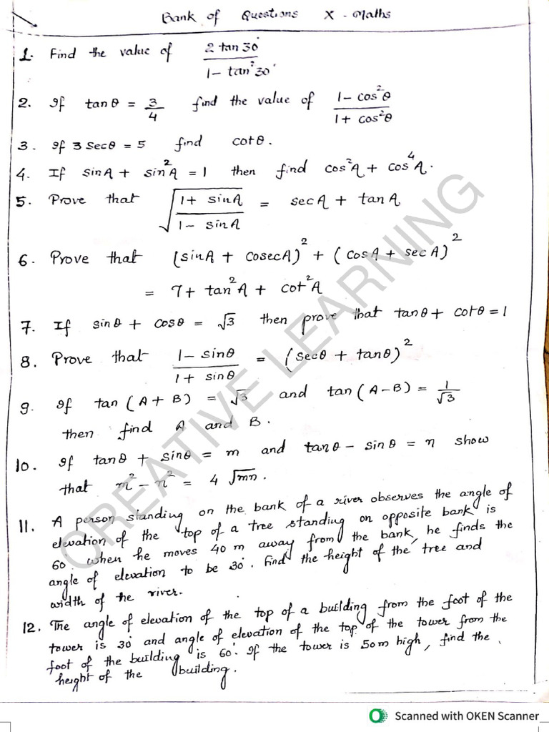 Important Questions For 2025 Maths | PDF