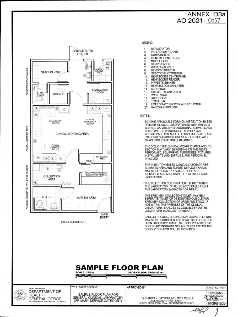 Clinical Laboratory Floor Plan Guide | PDF | Medical Laboratory ...