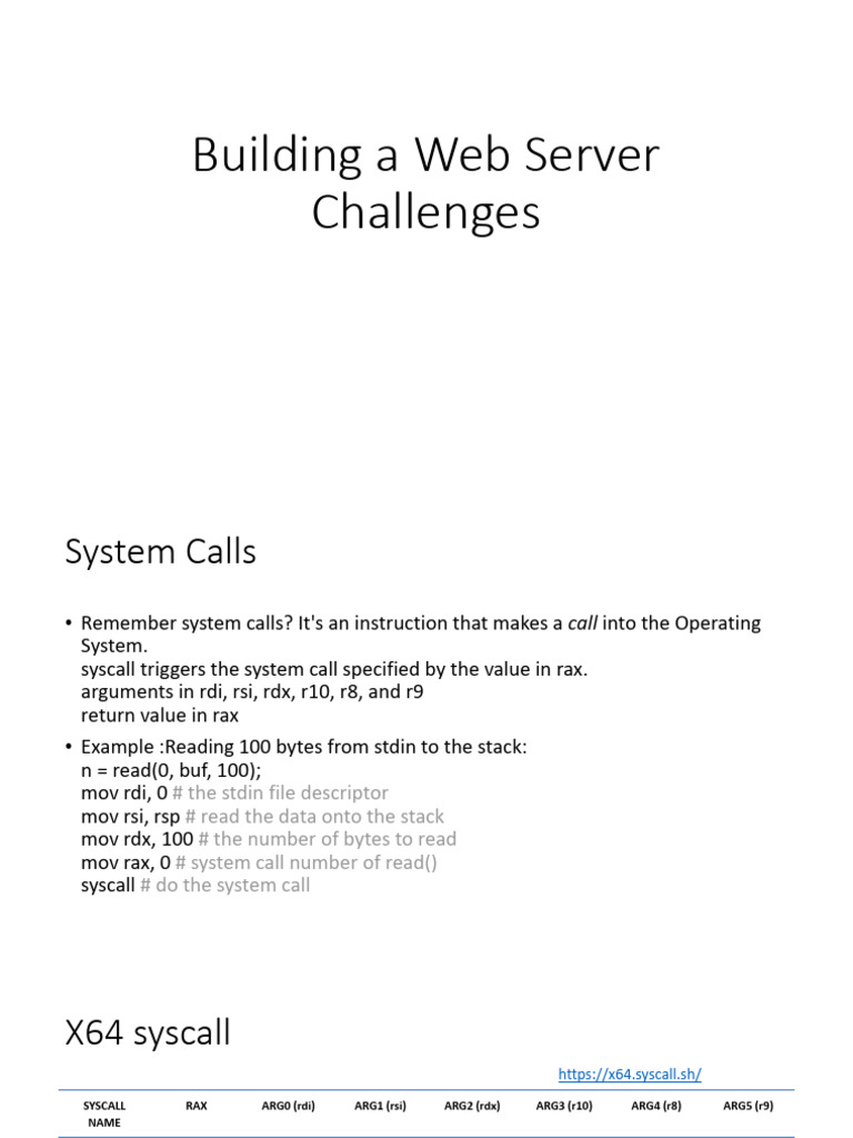 Build a Simple Web Server with Syscalls | PDF | Computing | Computer Data