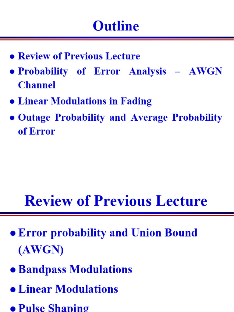 Error Probability in Fading Channels | PDF | Telecommunications ...