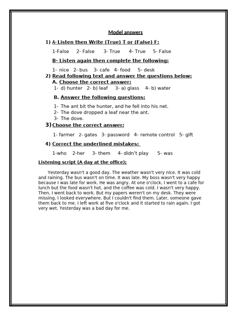 Model Answers Ex2 R2 St2 | PDF
