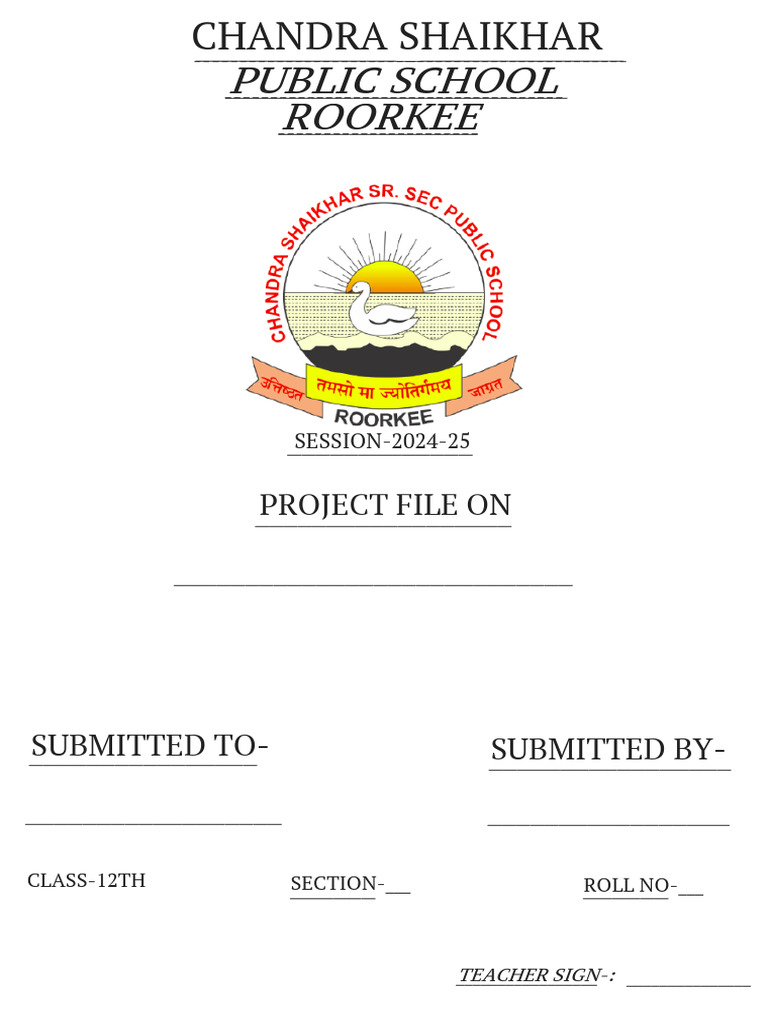 Project File on Chandra Shaikhar | PDF