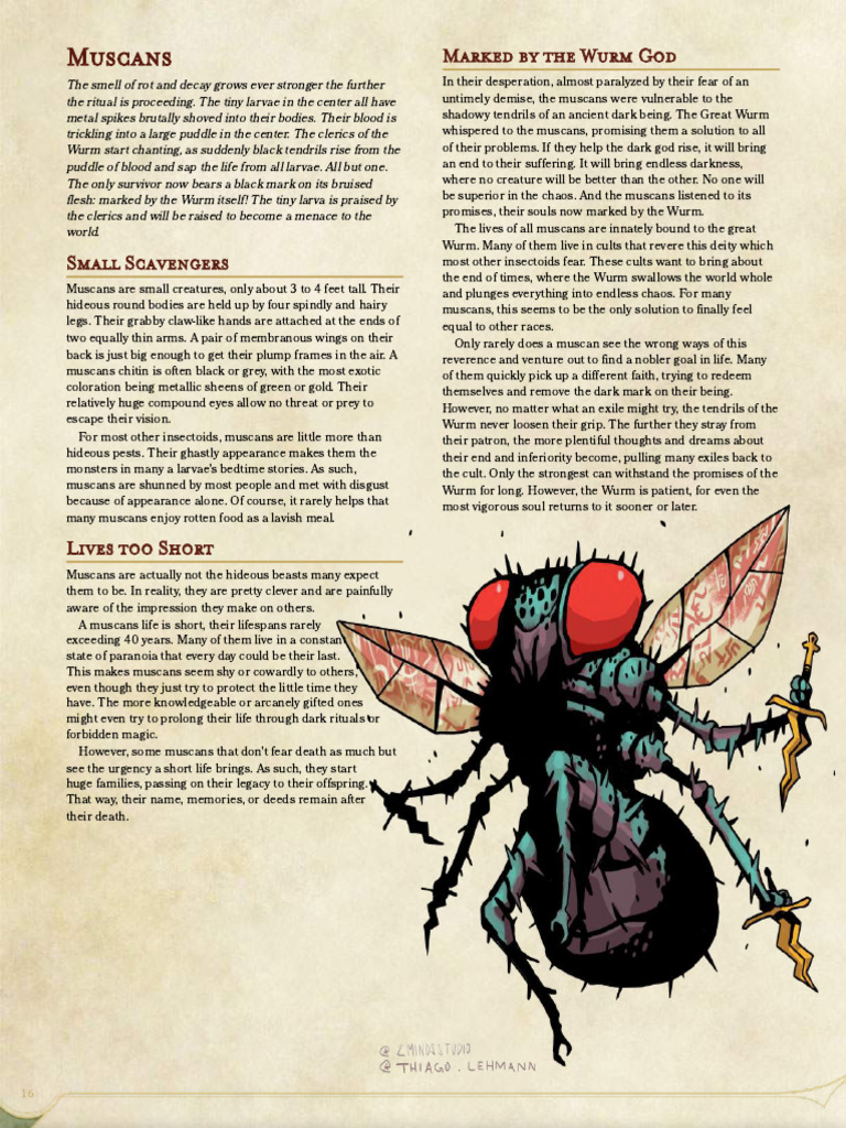 Muscans: Dark Insectoid Lore and Traits | PDF