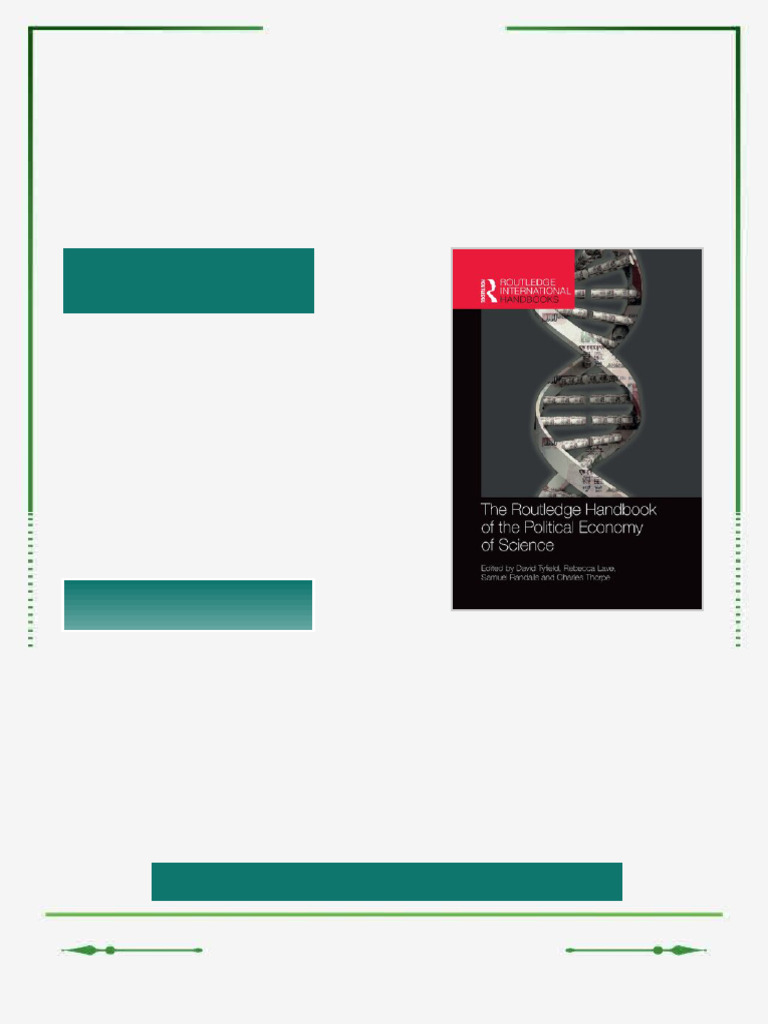 The Routledge Handbook of the Political Economy of Science 1st Edition ...