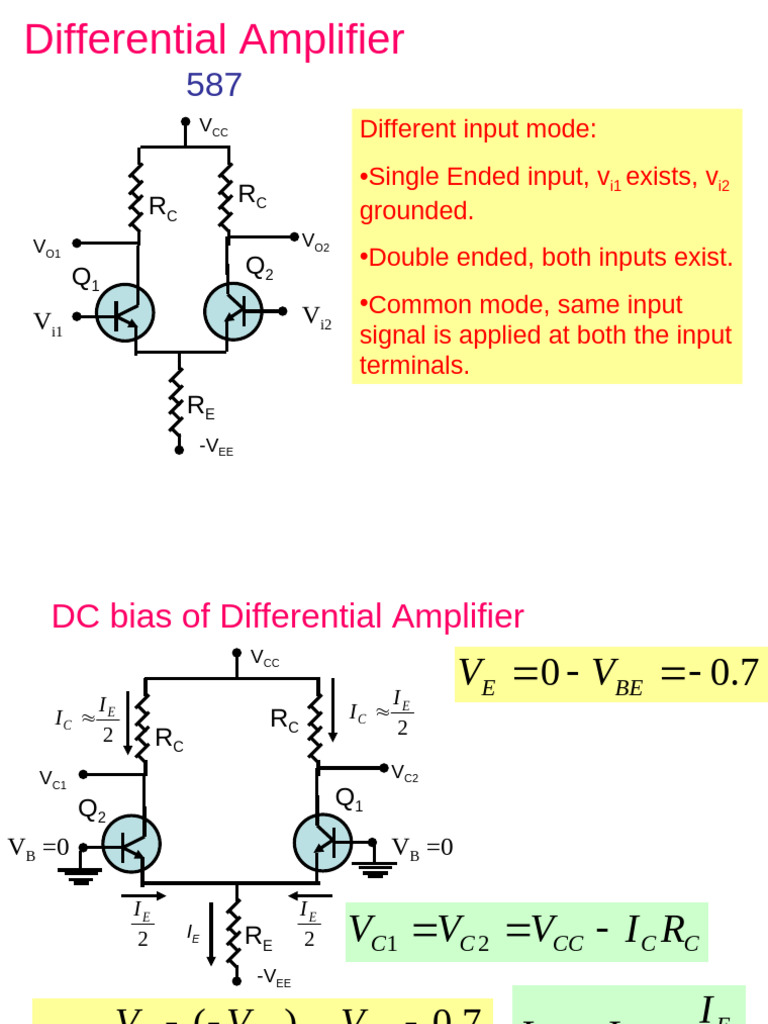 Differential Amplifier Analysis Guide | PDF | Amplifier | Analog Circuits