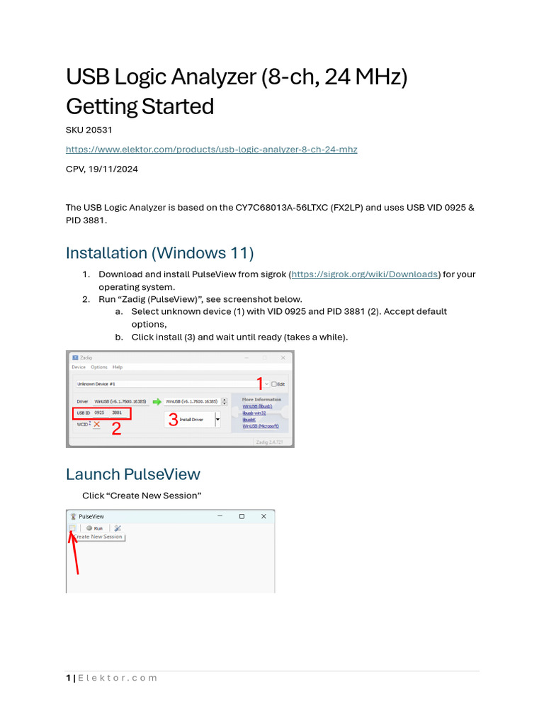 USB Logic Analyzer Setup Guide | PDF
