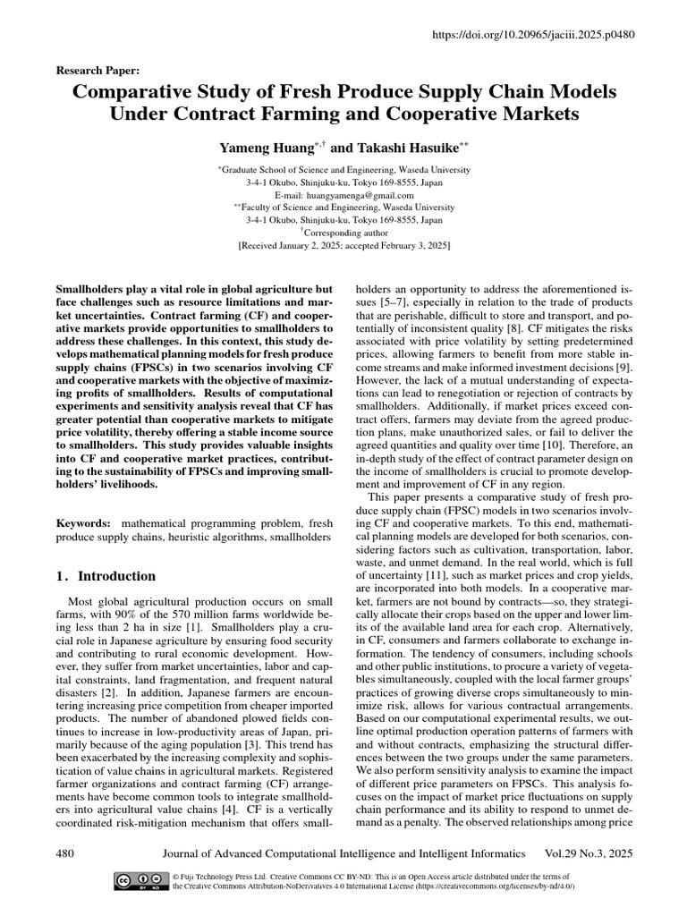 Fresh Produce Supply Chain Models Analysis | PDF | Smallholding ...