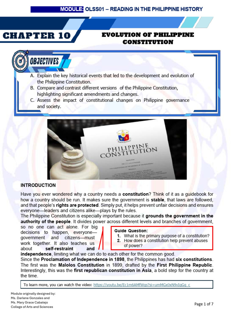 Philippine Constitution Evolution Overview | PDF | Corazon Aquino | Justice