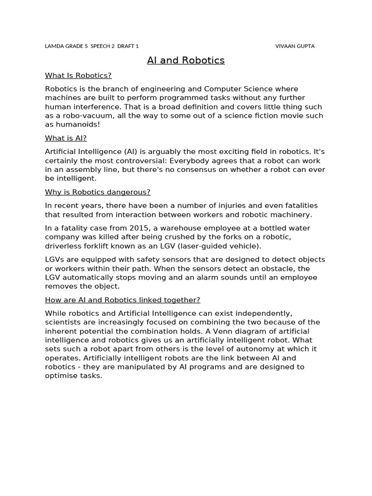 AI and Robotics | PDF