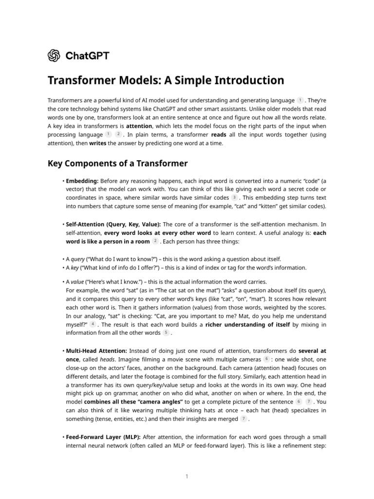 Understanding Transformer Models Basics | PDF | Cognitive Science ...