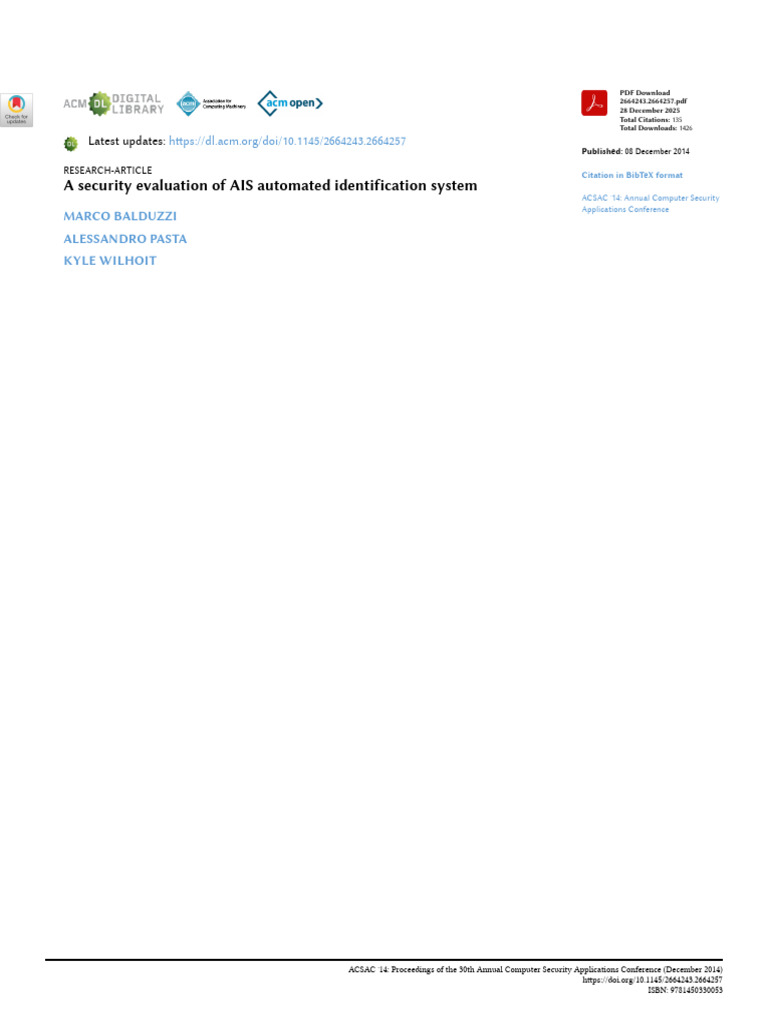AIS Security Evaluation and Threats Analysis | PDF | Information And ...