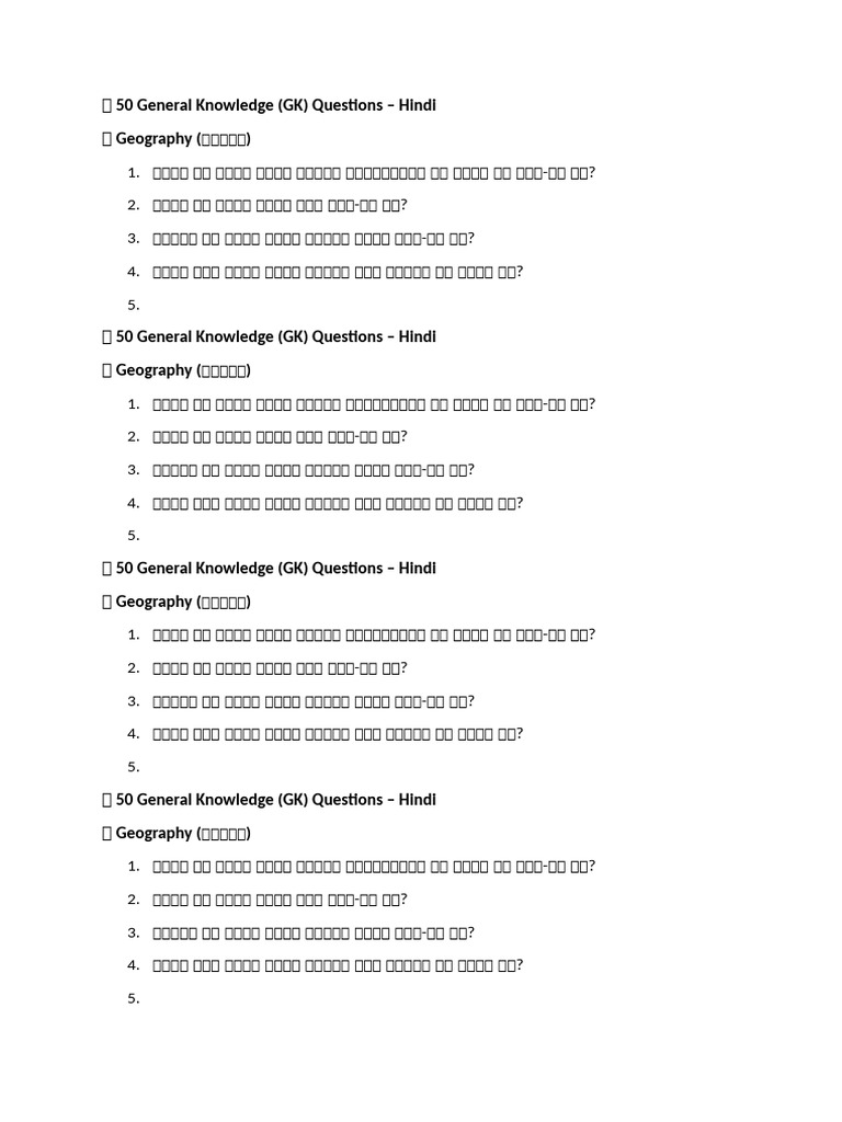 ? 50 General Knowledge Part 2 | PDF