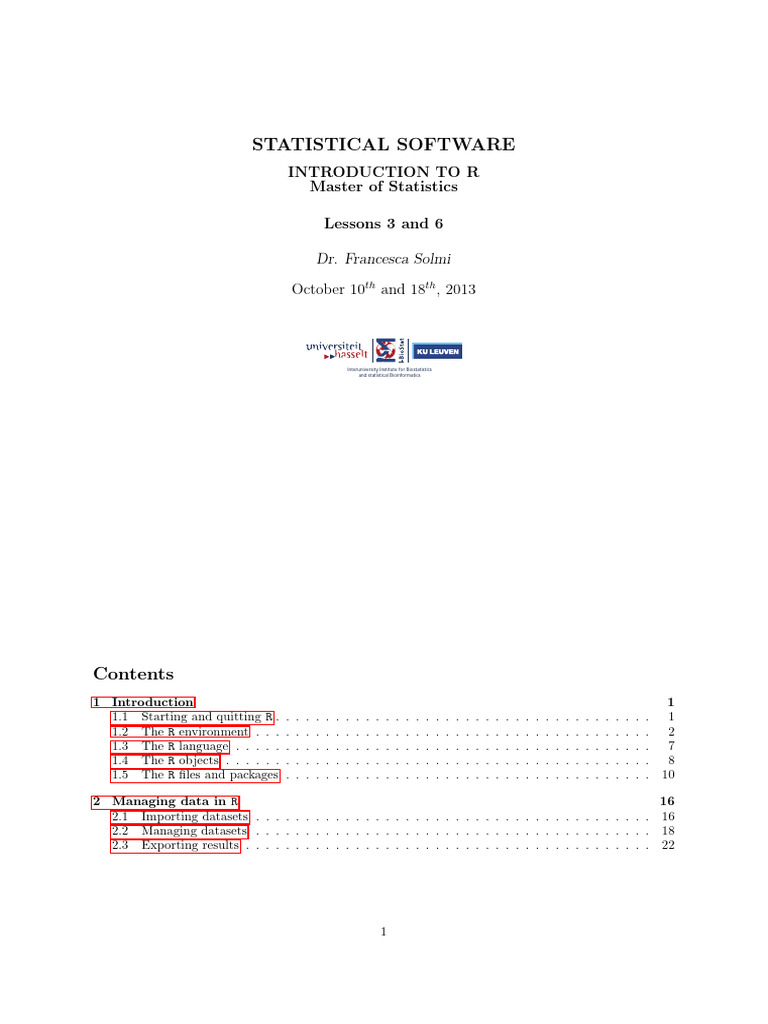 Introduction to R for Statistics | PDF | Command Line Interface ...